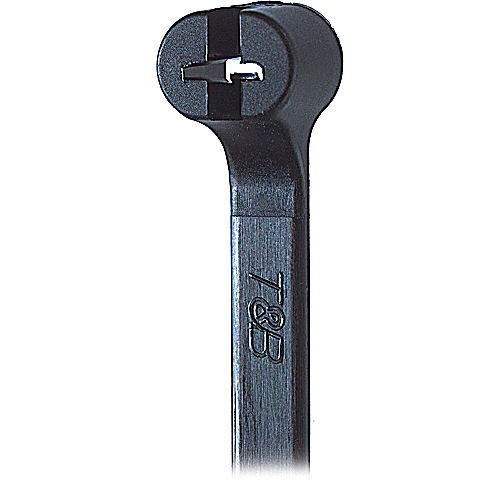 ABB / Thomas & Betts Metal Barb Cable Tie; UV Black; Nylon 6.6 - Heat Stabilized; 7.3" Length; 1.9" Bundle Diameter; 1000 ct.